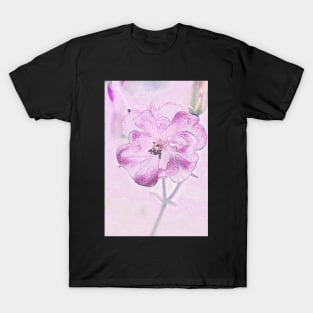 Pink Pencil Columbine Flower T-Shirt